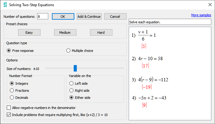 IA1 solving two step equations