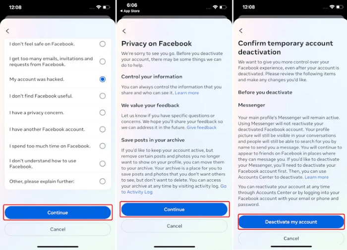 Understanding Facebook Deactivation