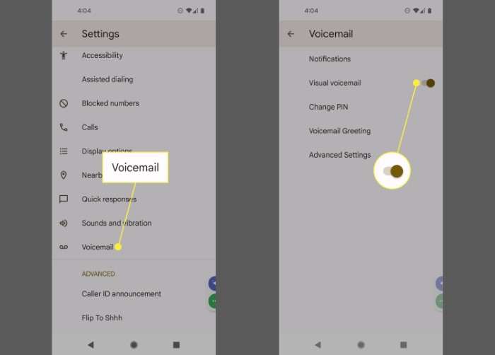 Updating Voicemail Settings with a New Carrier