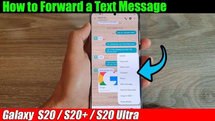 how to forward a text on android 1