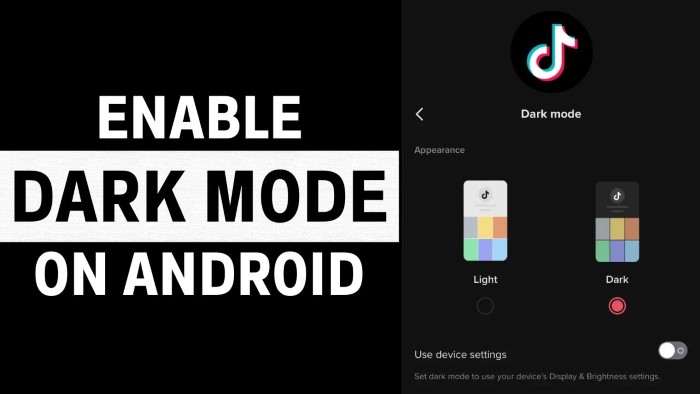 tiktok dark mode android 1